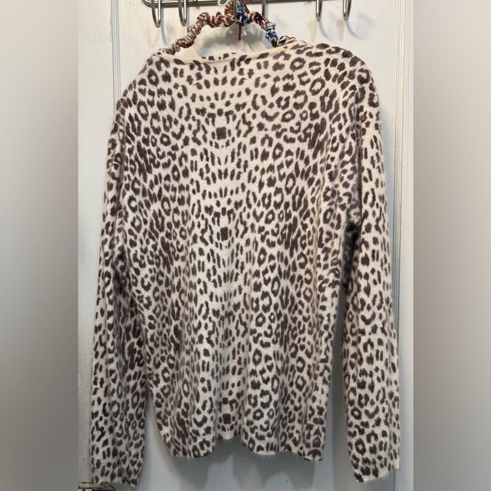 Leopard Print Angora Rabbit Cardigan - Reflections Brand - Picture 2 of 4
